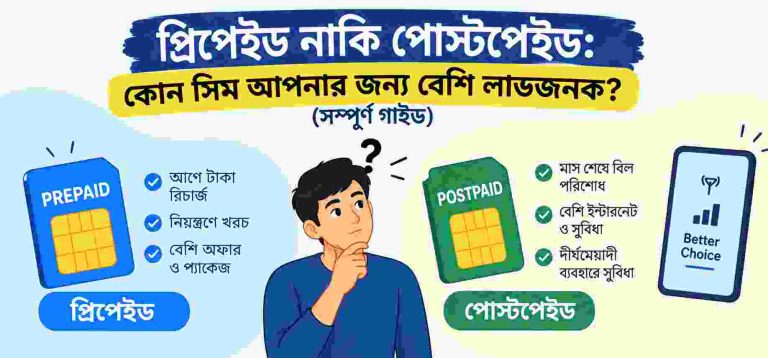 প্রিপেইড নাকি পোস্টপেইড: কোন সিম আপনার জন্য বেশি লাভজনক? (সম্পূর্ণ গাইড)